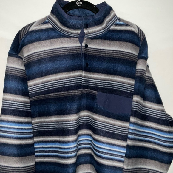 Southern Grit Tundra Fleece Navy‎ Stripe Pullover XL - Picture 2 of 9